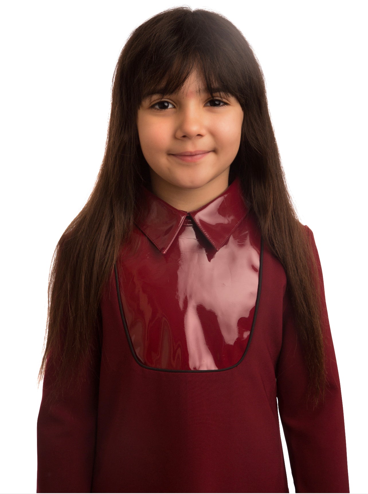 Maroon Collared Dress SNK3230A