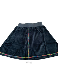 Contrast Stitch Velour Skirt