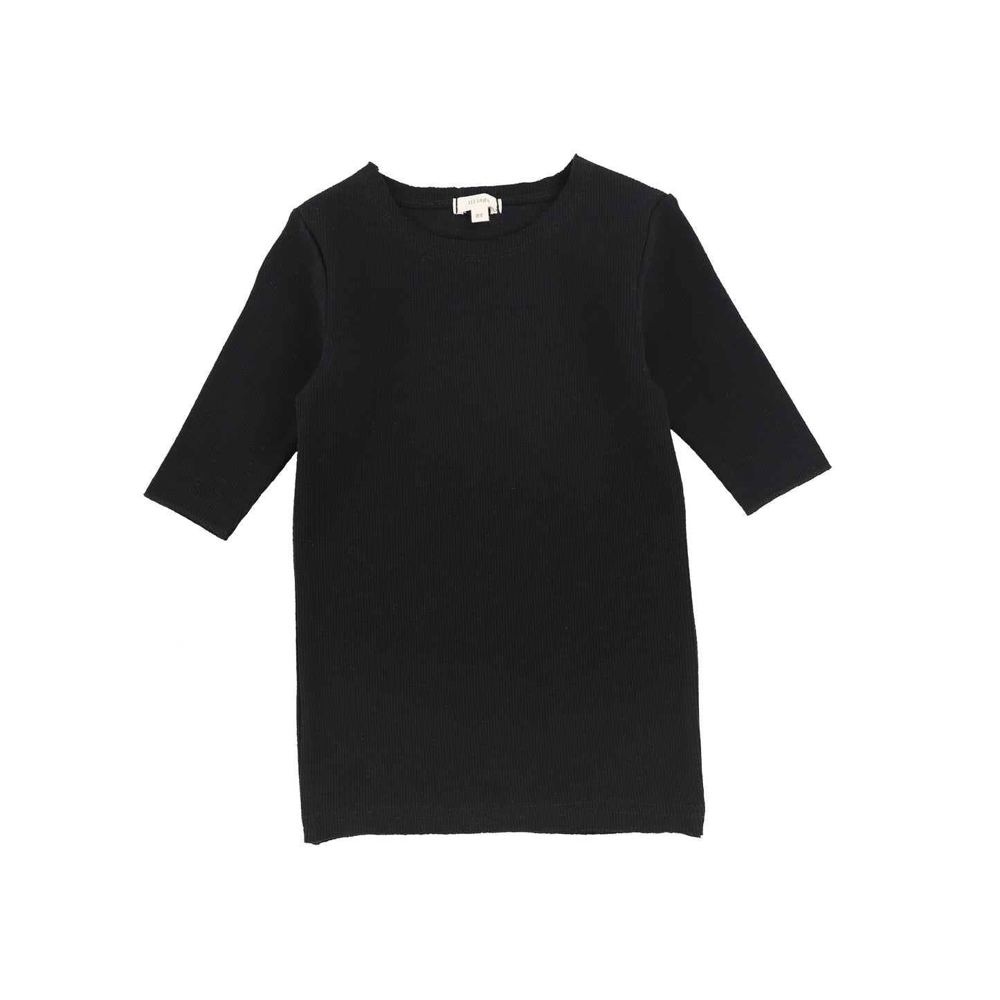 Black Ribbed 3/4 sleeve shirt tqt