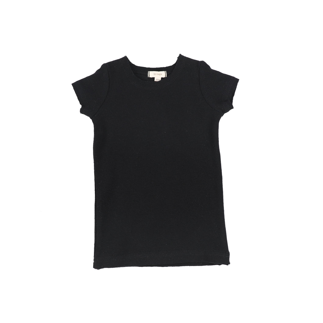Black Short sleeve Ribbed T-shirt