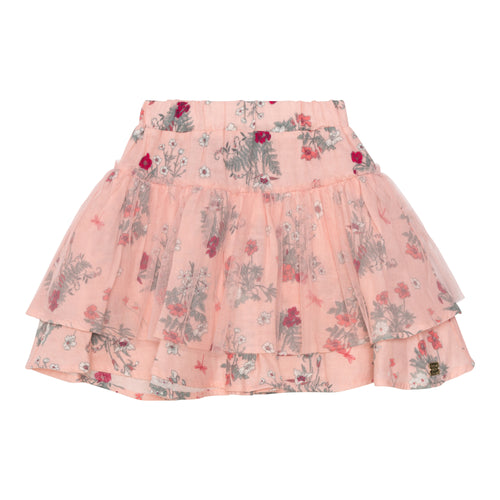 Floral Tulle Layer Skirt E30H80