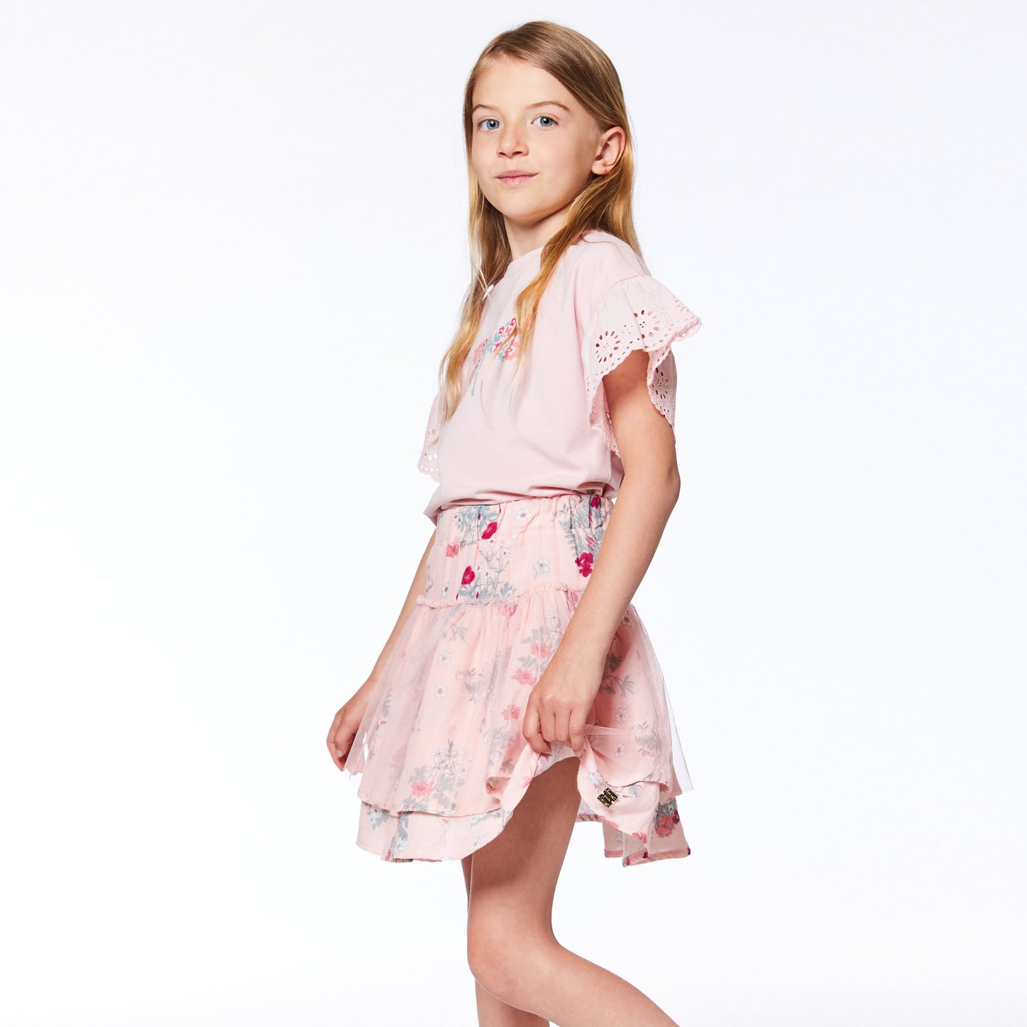Floral Tulle Layer Skirt E30H80