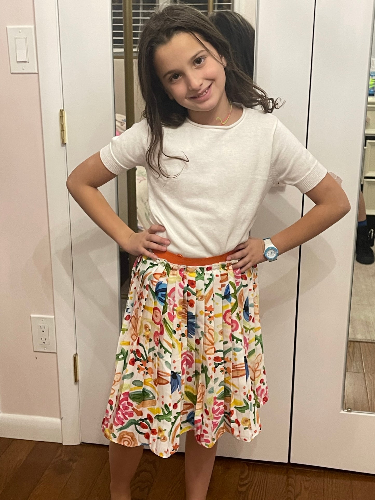 Floral Pleated Skirt SK07322