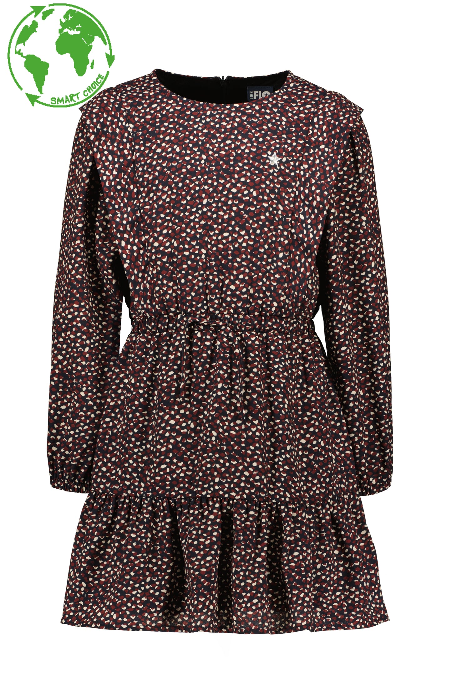 Dotted Shoulder Detail Crepe Dress F208-5832