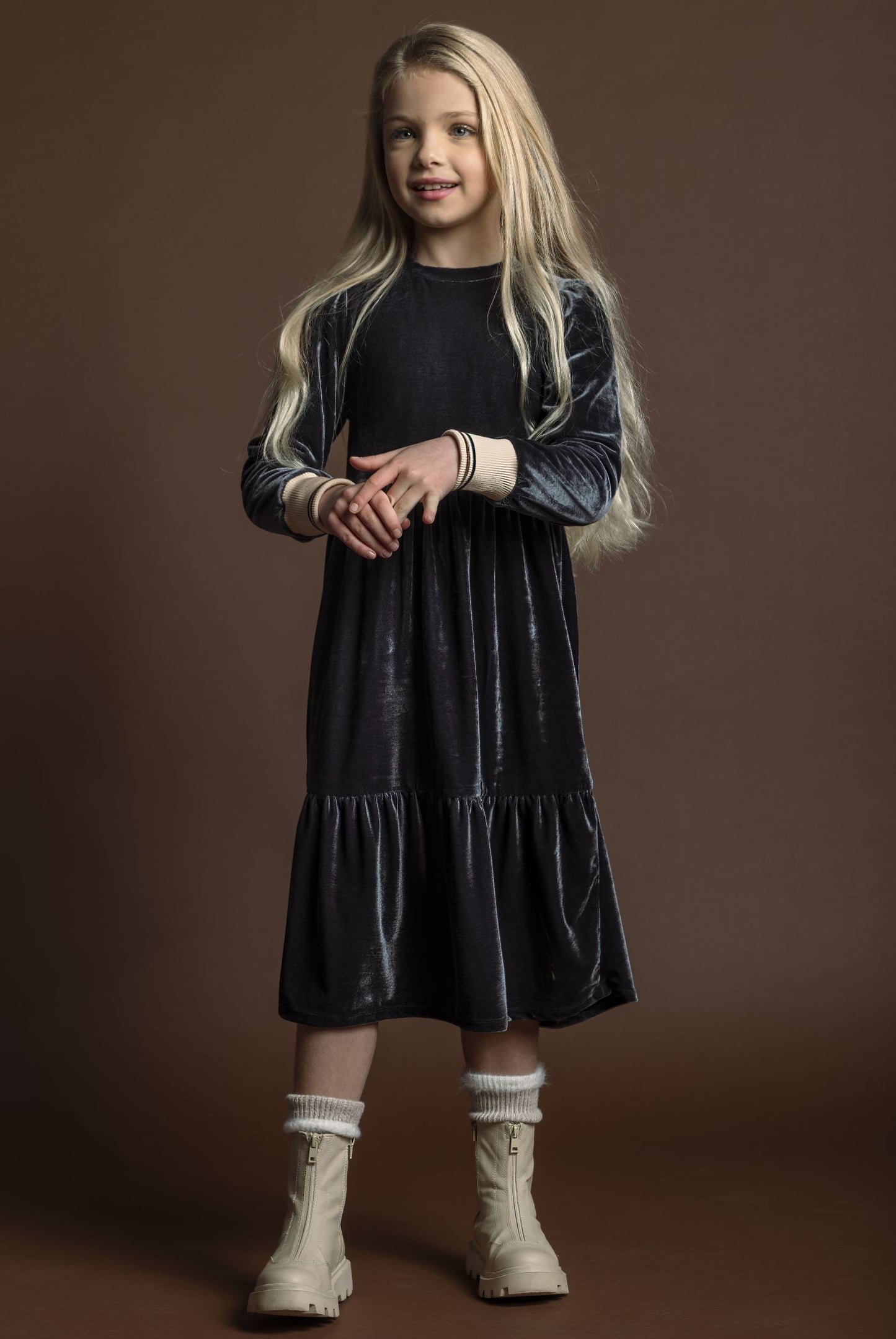 Nicky Velour Dress F208-5845