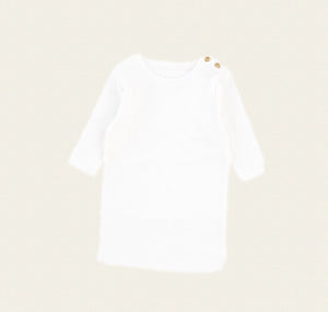 White Ribbed 3/4 sleeve shirt 6529