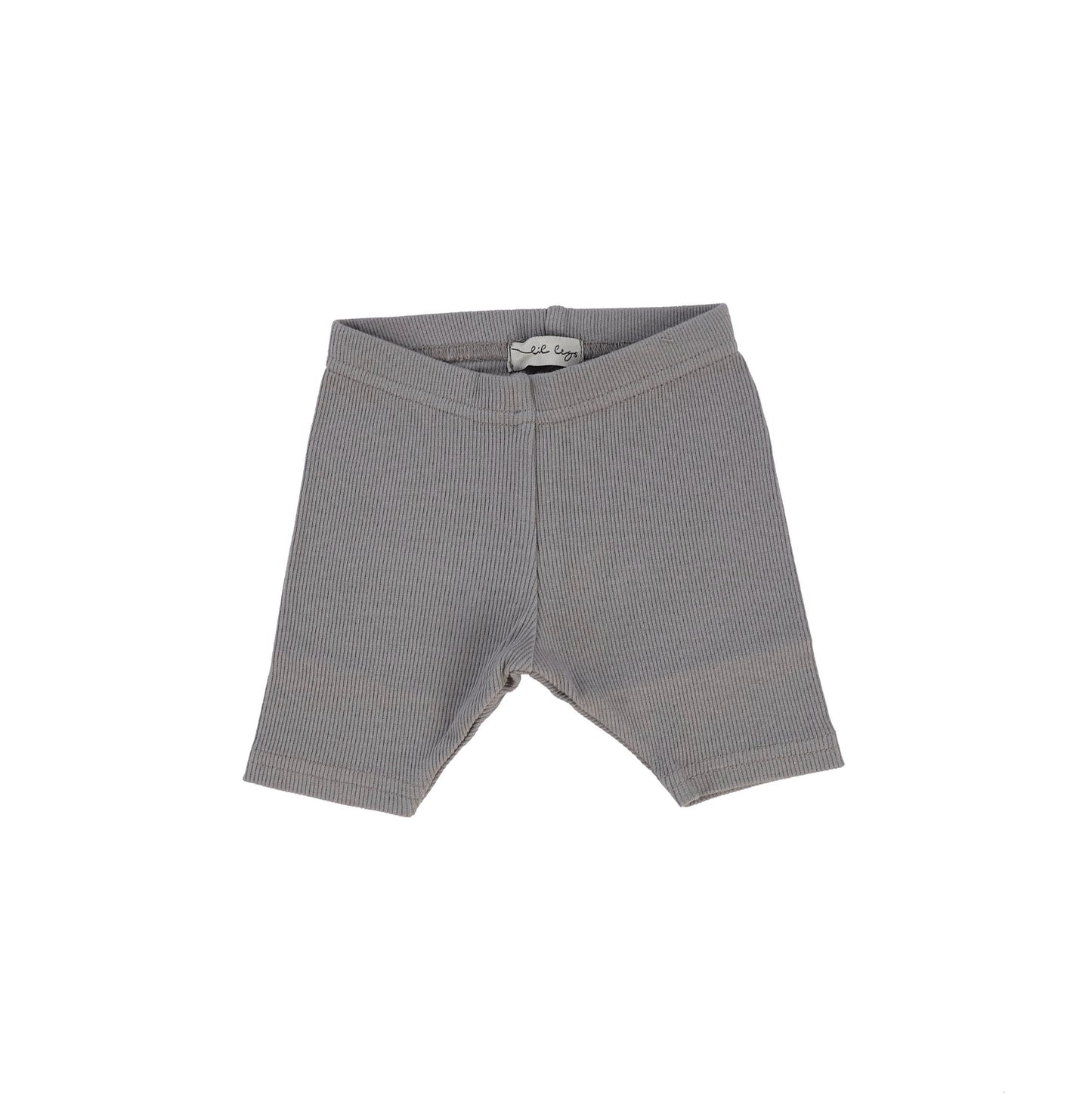 Dark Grey Ribbed Short Leggings