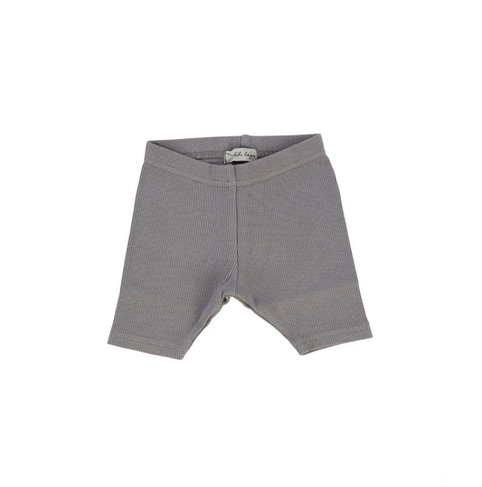 Dark Grey Ribbed Short Leggings