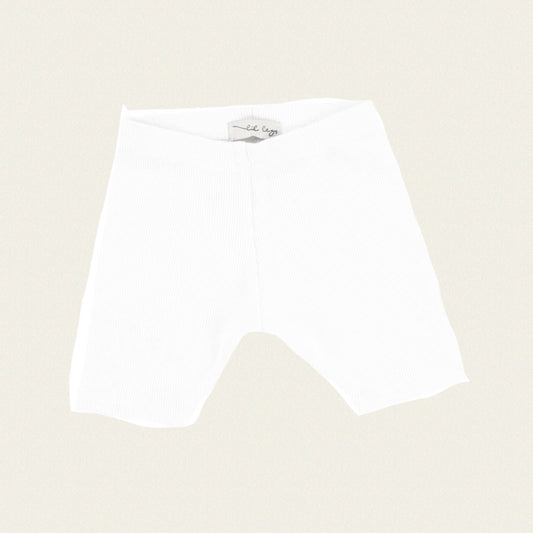White Ribbed Short Leggings