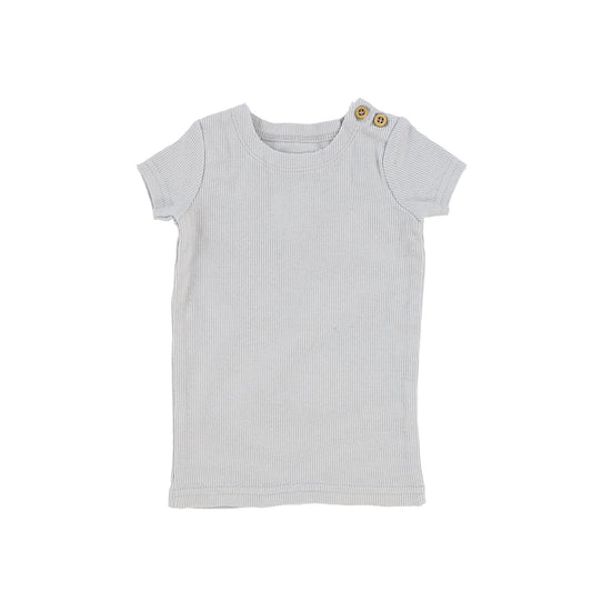 Light Grey Short sleeve Ribbed T-shirt