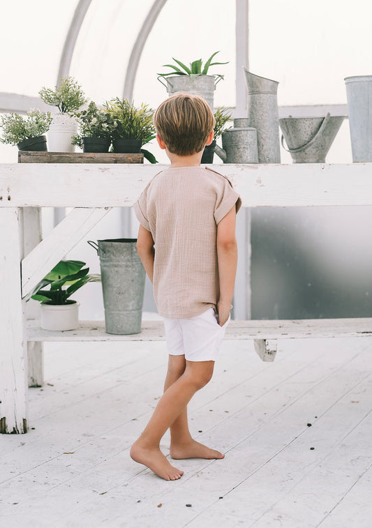 White Cotton Shorts