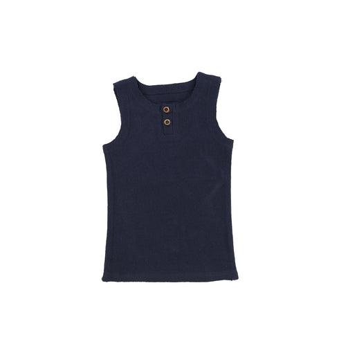 Navy  Ribbed Tanks