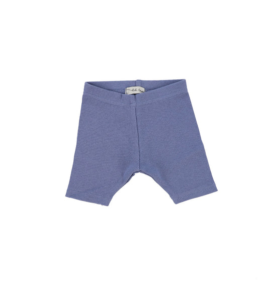 Deep Blue Ribbed Short Leggings