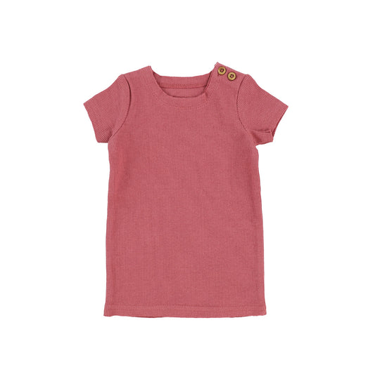 Watermelon Pink Short sleeve Ribbed T-shirt