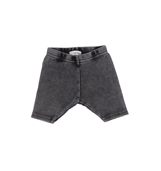 Washed Grey Ribbed Short Leggings