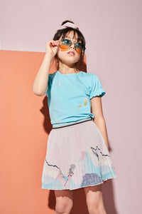 Noel Pleated Skirt With Borderprint N112-5705
