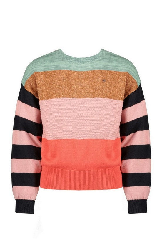 KesB Knitted  Block Striped Sweater N208-5312
