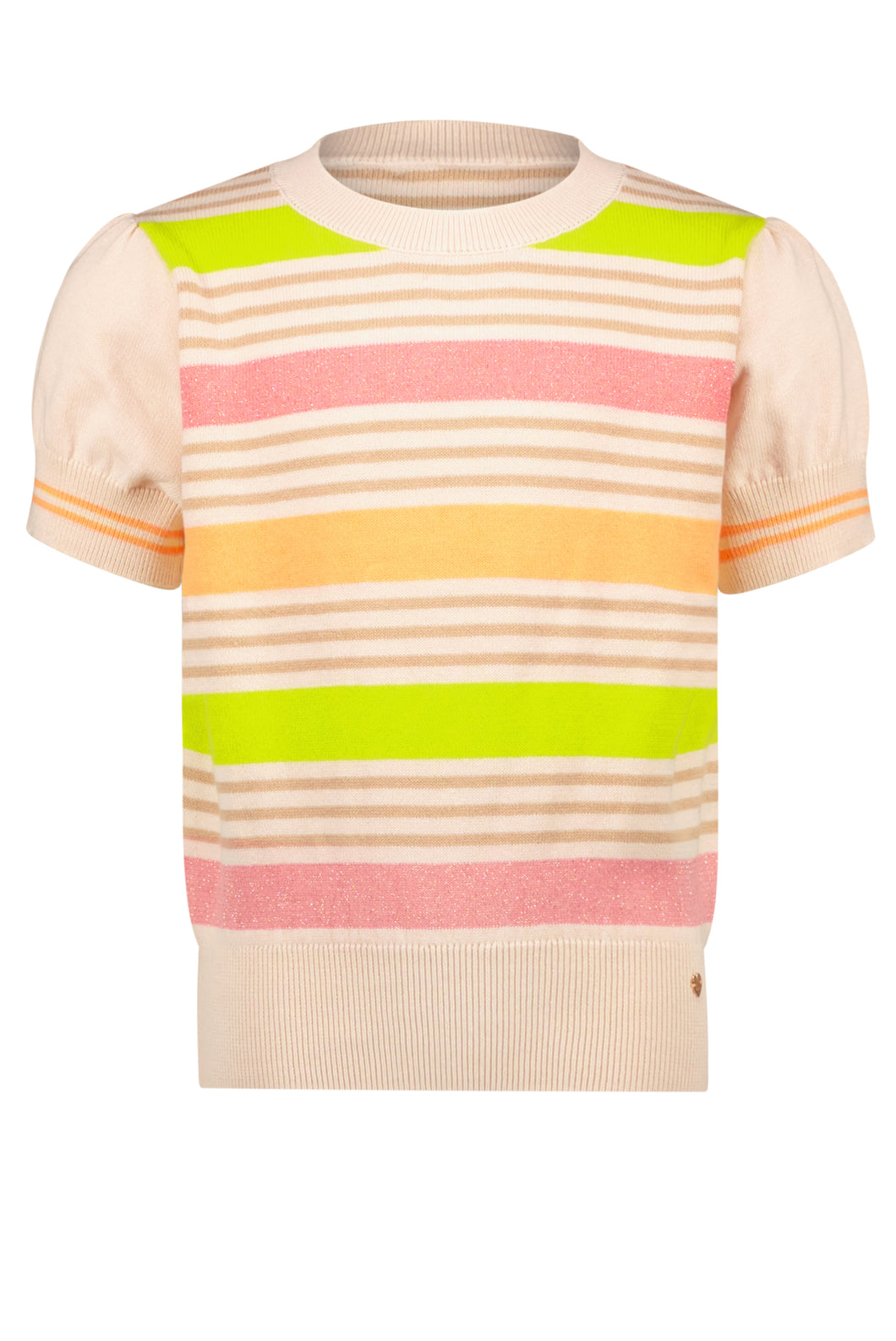 Kae Peach Striped Knit Top N302-5310