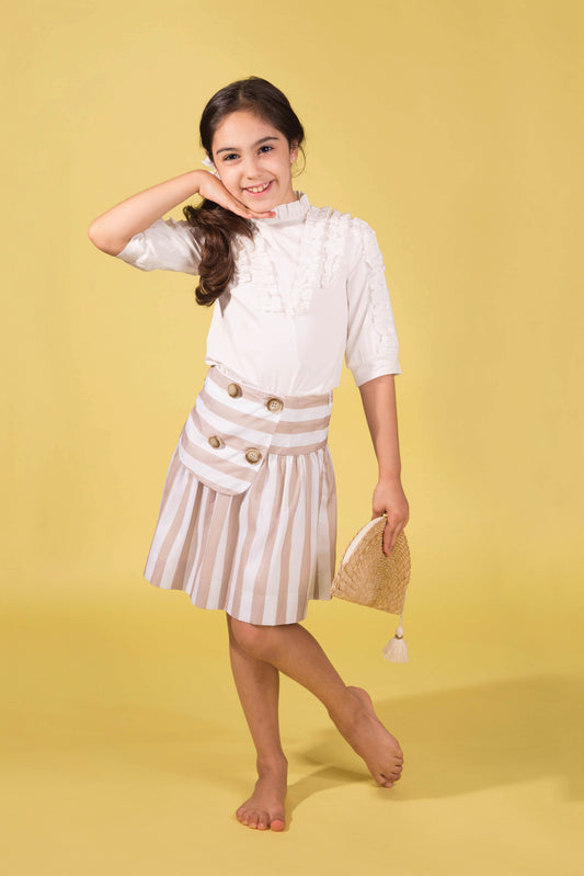 White Ruffle Top SNK867