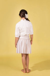 Buttoned Striped Skirt SNK866