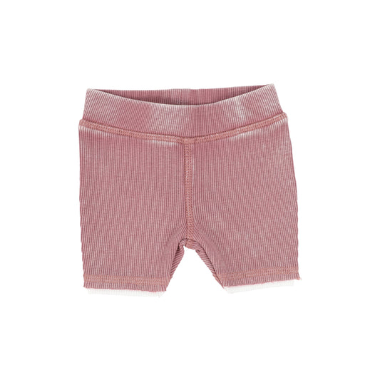 Denim Wash Ribbed Short Leggings