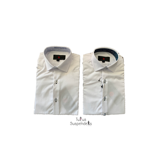 White Button Down Shirt with Contrast