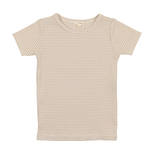Striped Ribbed Short Sleeve Tee SPST