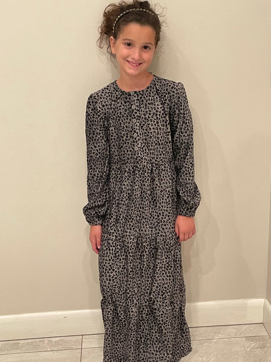Crinkle Leopard Maxi Robe CY1571R