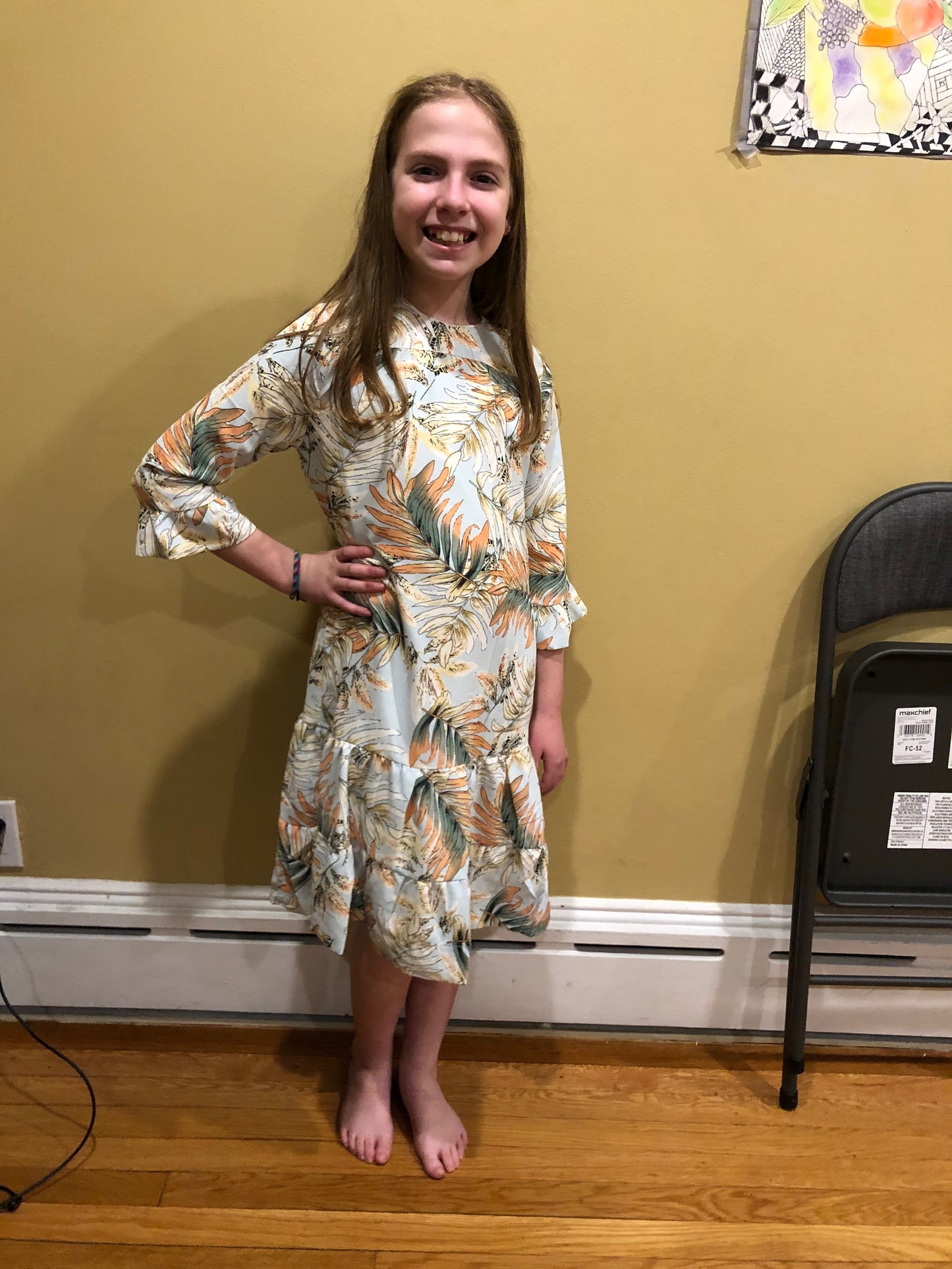 Blue Floral Print Dress 1332