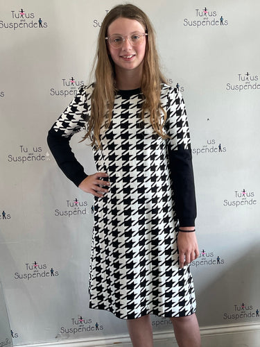 Knit Houndstooth Dress SNK3512