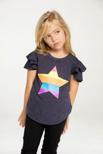 Load image into Gallery viewer, Glitter Star Flutter Sleeve Tee