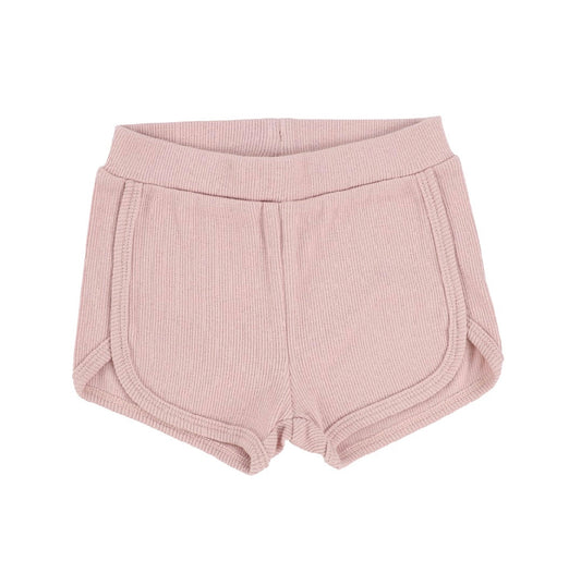 Ribbed  Track Shorts  Petal Pink