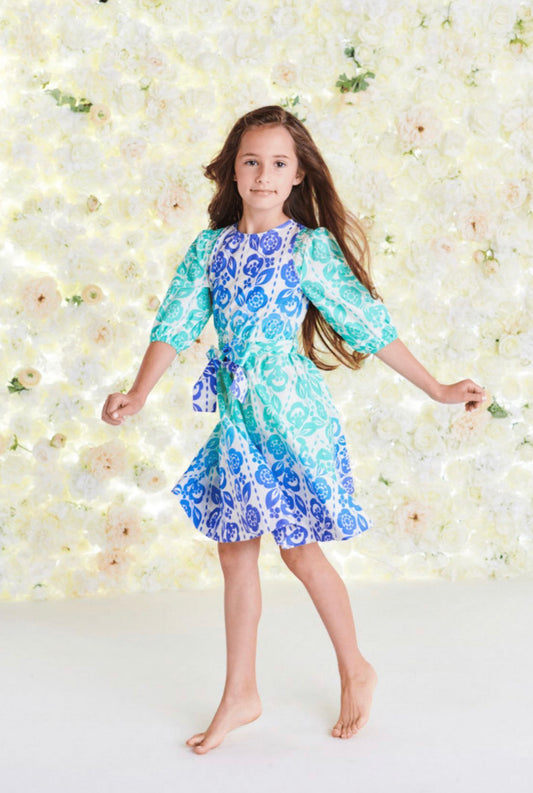 Green Blue Ombre Dress 1361