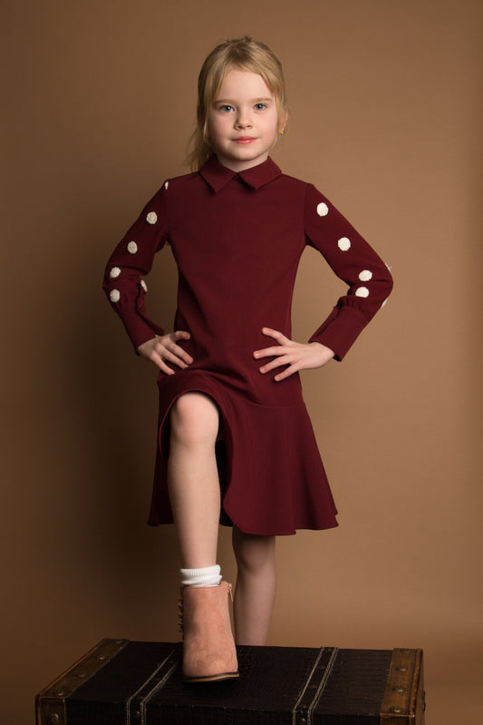Maroon Dress SNK1006A- no collar