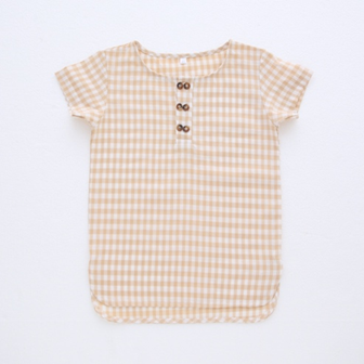 B379t tan gingham dress shirt