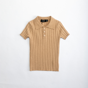 Ribbed Polo Knit Sweater CY1486