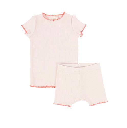 Lettuce Edge ribbed short sleeve set