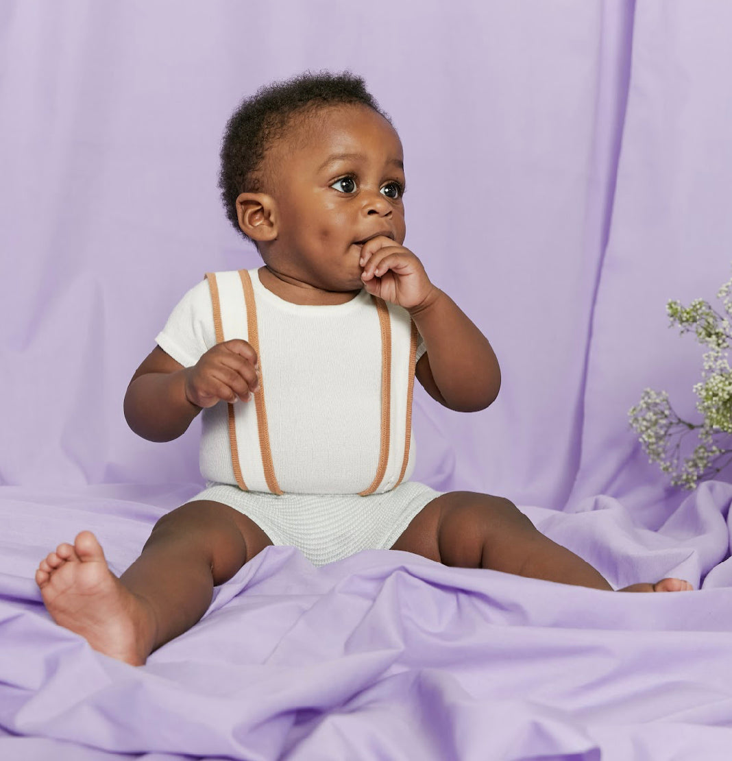 Diagonal Pinstripe Overall Set G2123