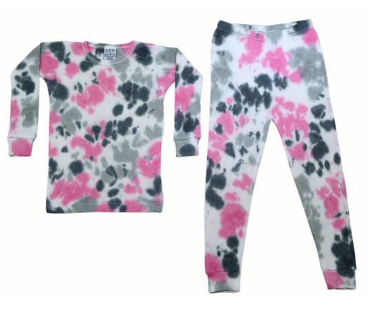 Pink Thermal Tie Dye Pjs