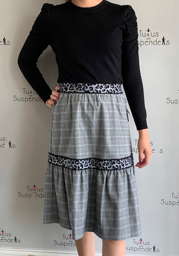 Grey Plaid Skirt yT2836s