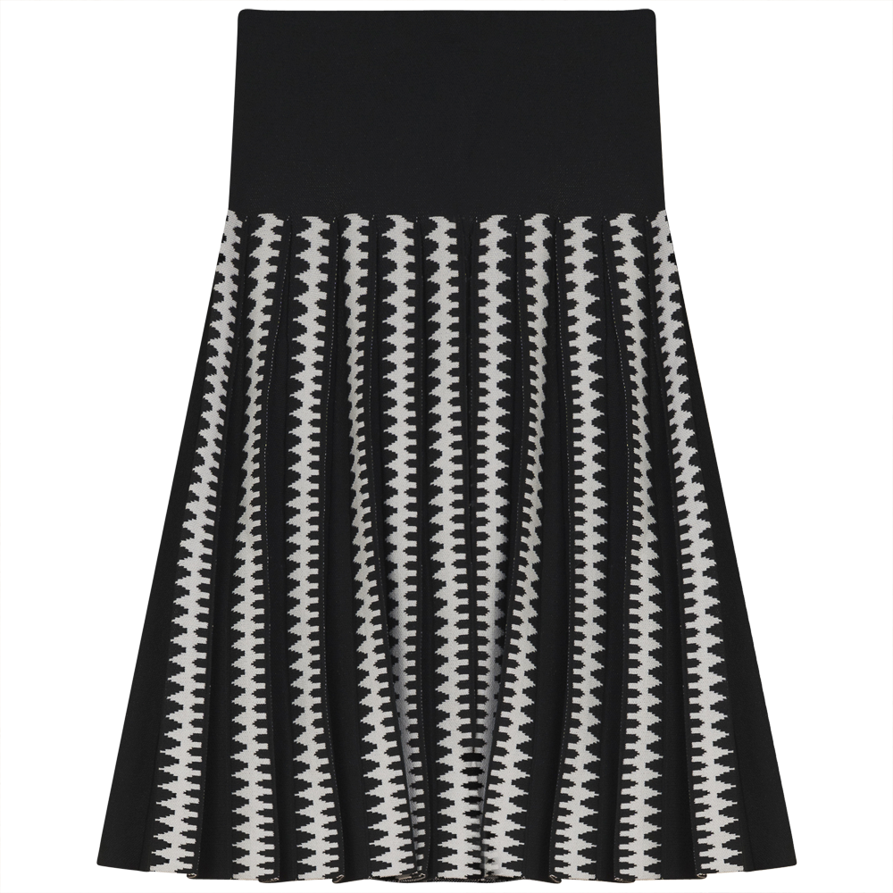 Patterned Pleated Knit Skirt YT1641