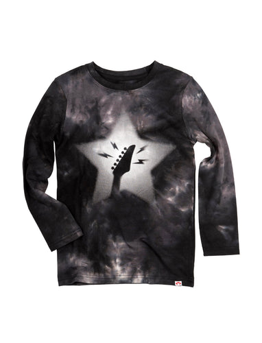 Graphic Black Tie Dye Tee Y1T12