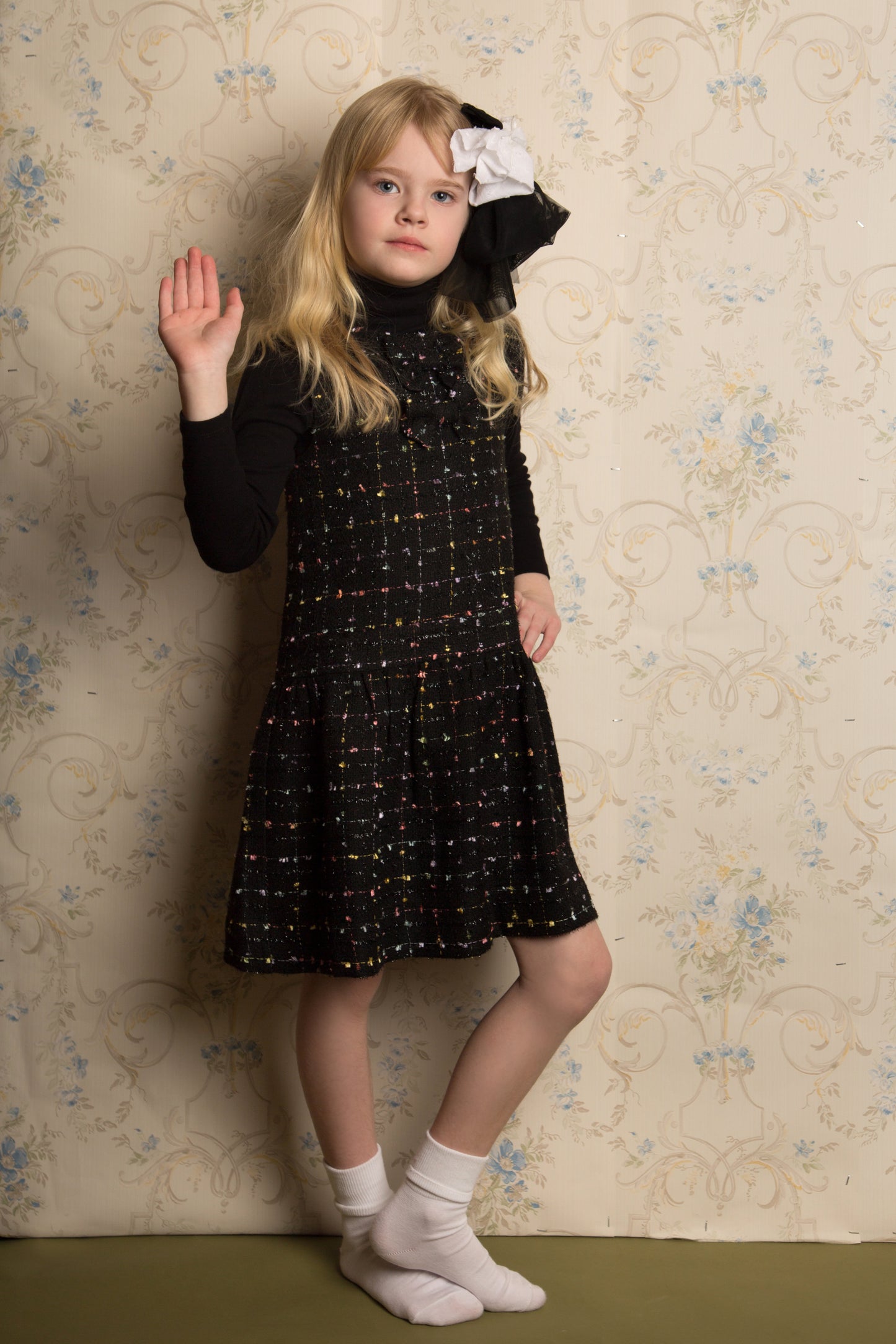Tweed Bow Dress SNK932
