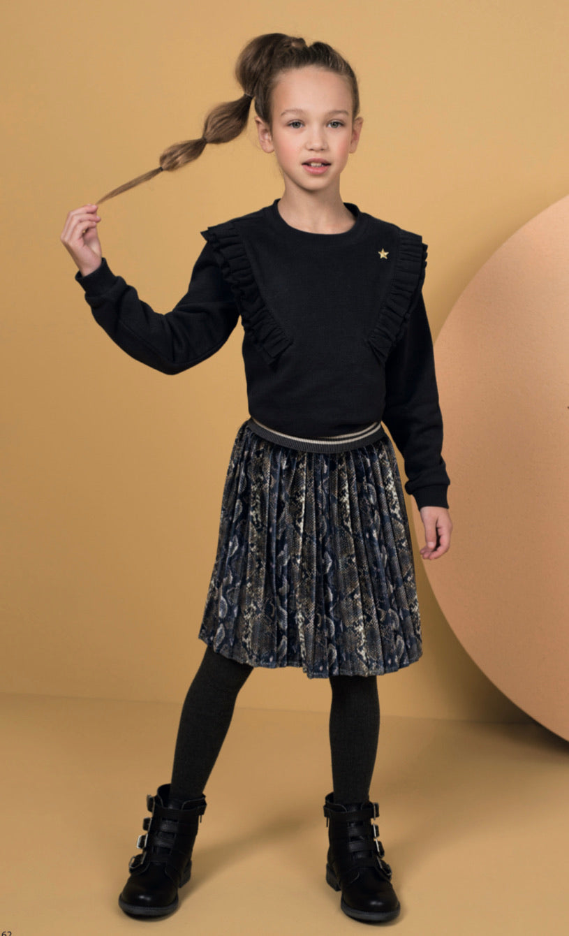 Velvety Print Plisse Skirt 5780