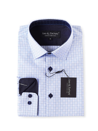 Sky Mini Check L/S Dress Shirt 5877