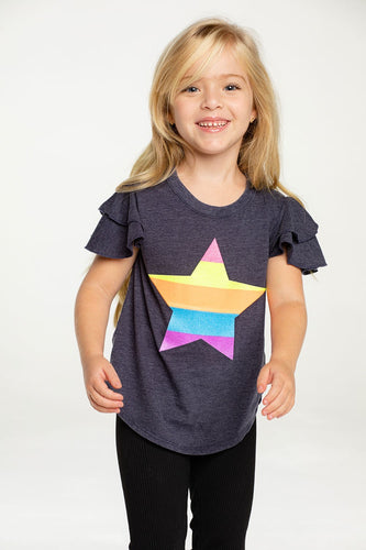 Glitter Star Flutter Sleeve Tee