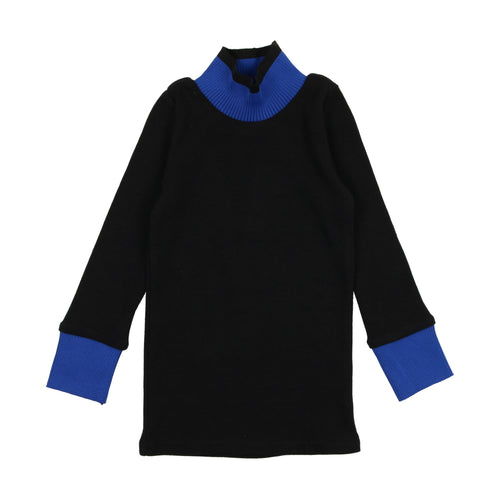 Colorblock Ribbed Mockneck