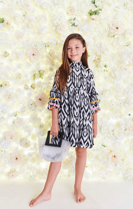 Accent Color Ikat Dress 1398