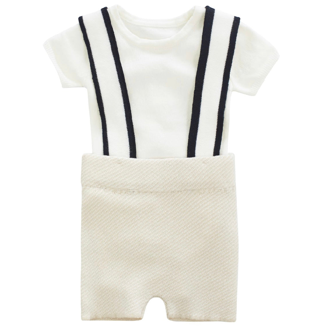 Diagonal Pinstripe Overall Set G2123