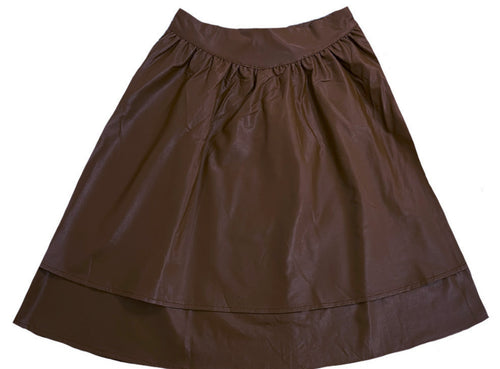 Brown Leathery Skirt D-1408